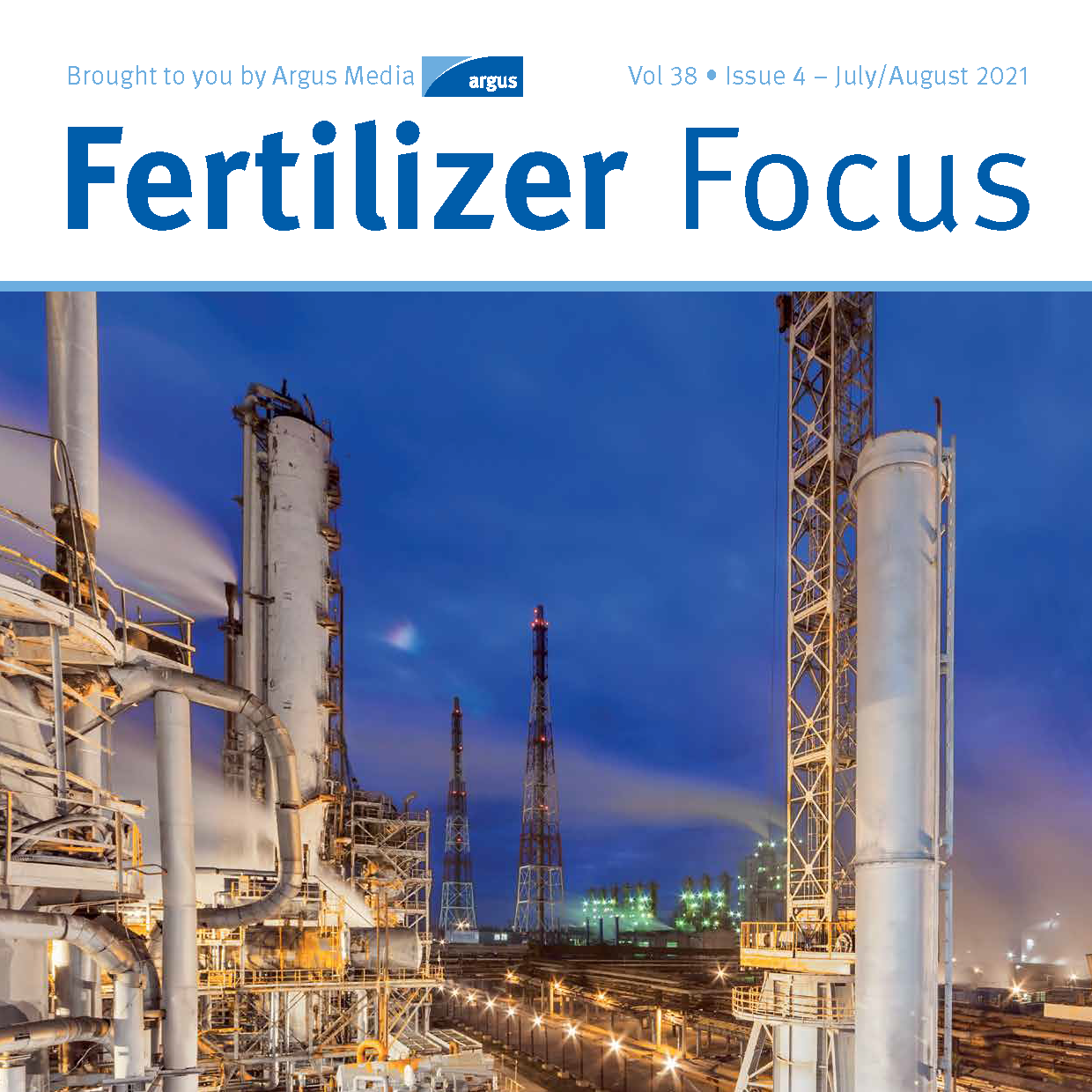 Cover image of August 2021 issue of Fertilizer Focus publication